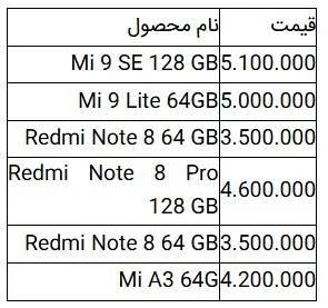 قیمت-شیائومی