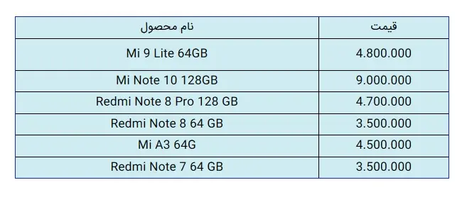 قیمت-شیائومی