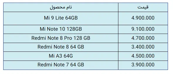 قیمت-شیائومی
