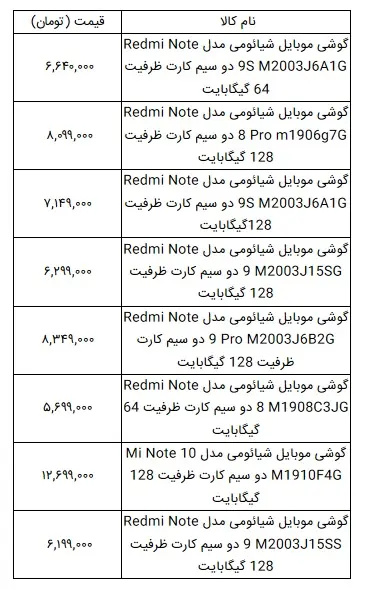 شیائومی-قیمت