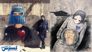 اولین دختر نقاش خیابانی افغان زیر سایه طالبان + عکس