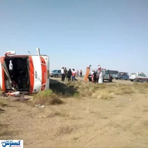 واژگونی اتوبوس زائران عراقی در سبزوار + جزئیات