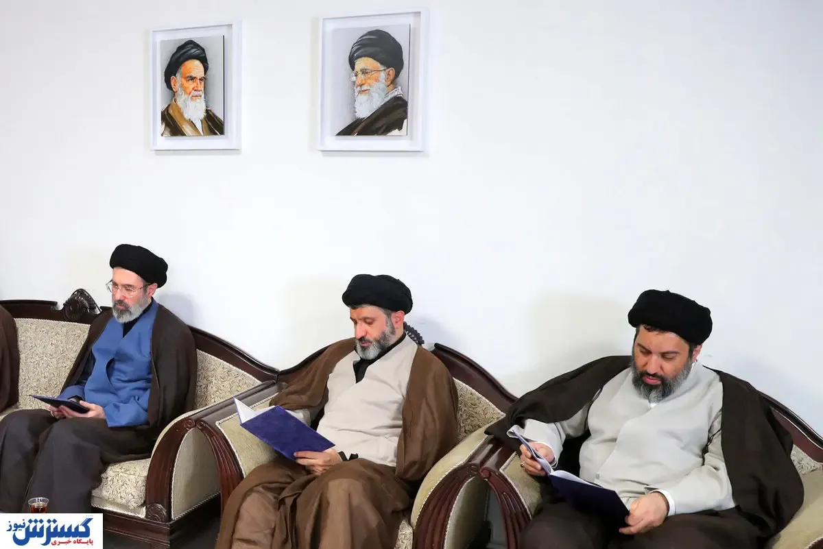 فرزندان آیت الله خامنه ای در دفتر حزب الله حاضر شدند +تصاویر