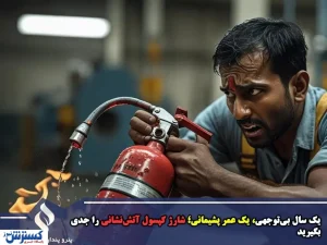 یک سال بی‌توجهی، یک عمر پشیمانی؛ شارژ کپسول آتش‌نشانی را جدی بگیرید